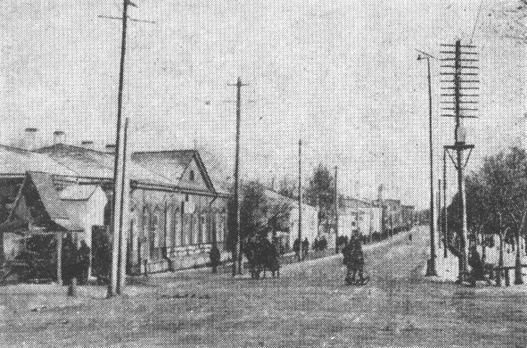 Дом в Петрозаводске (первый слева), в котором жил Г.Р. Державин. Фото 1920—1930-х годов